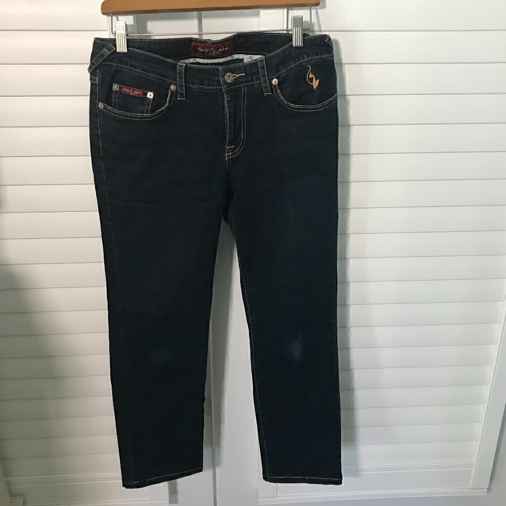 Baby Phat dark wash ankle skinny jeans, size 9
